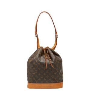 Louis Vuitton Monogram Noe Hobo Shoulder Bag Brown Leather